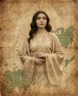 Surreal Fine-Art Portrait Emerging from Ancient Map