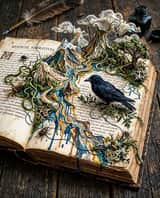 Mundo surrealista en miniatura dentro de un libro
