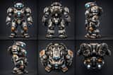 Technical Prompt for 3x2 Robot Character Matrix
