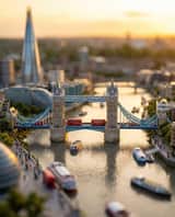 Diorama de Tokyo à effet Tilt-Shift au coucher du soleil