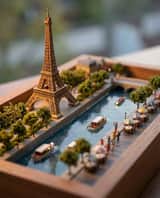 Diorama de Tokyo à effet Tilt-Shift au coucher du soleil