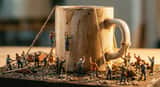 Tiny People, Giant Problem Diorama Prompt