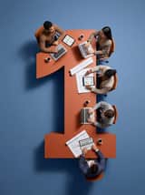 Top-Down Flat Lay of Custom-Shaped Conference Table (Duplicate)