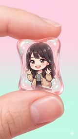 Encapsulation transparente de personnages en gomme