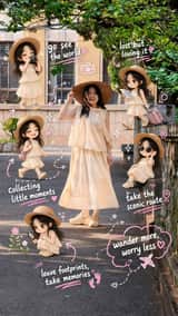 Créateur de collages scrapbook chibi pour photos de voyage