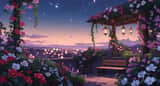 Twilight in Japan Rooftop Garden