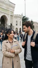 Ultra-Photoreal Candid Street Romance Film Still