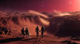 Ultra-Real 16K Cinematic Scene of Romantic Date on Mars