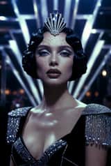 Geração de Vídeo de Rainha de Boate Art Deco Ultrarrealista