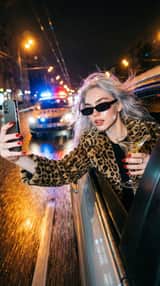 Ultra-Realistic Cinematic Night Street Selfie During a High-Speed Escape