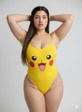 Ultra-Realistic Pikachu Swimsuit Fashion Shot