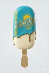 Photo de produit ultra-réaliste d'une barre de crème glacée haut de gamme inspirée par le Kazakhstan