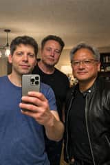 Unfiltered mirror selfie with tech leaders
