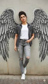 Urban Cinematic Portrait with Painted Angel Wings