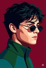 Vectorized Profile Portrait with Textural Detail