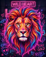 Maestoso leone al neon vibrante