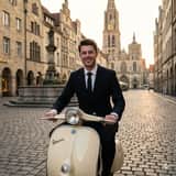 Passeio de Scooter Europeia Vintage