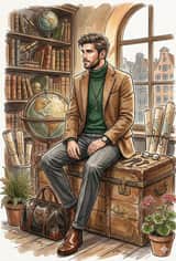 Vintage Explorer Watercolor Illustration