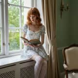 Vintage Interior Portrait with Copper Hair