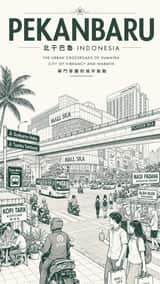 Pôster de Viagem Urbano em Monocromia Vintage