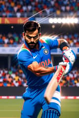 Dessin animé de cricket de Virat Kohli style Nano