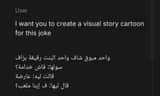Visual story cartoon for a Moroccan Arabic joke