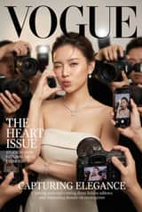 Vogue Cover Face Swap Portrait with Paparazzi