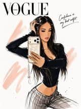 Croquis d'illustration de mode style Vogue