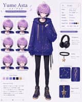 VTuber Debut Poster from Character Sheet reference
