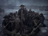 Washington Crossing Style Winter Boat Scene