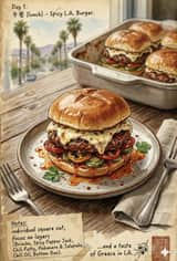 Illustration aquarelle de carnet de voyage culinaire