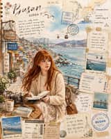 Ilustração em aquarela para diário de viagem