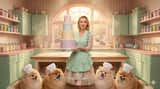 Sydney Sweeney als Konditorin im Wes-Anderson-Stil