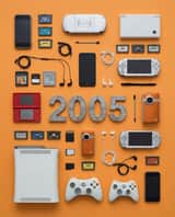 Wes Anderson Style Flat Lay of Historical Inventions
