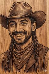 Western Outlaw Woodburning Pyrography Prompt