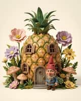 Illustration fantaisiste d'une maison ananas