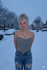 Winter Street Fashion Shot at Blue Hour