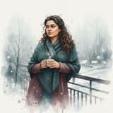 Winter Watercolor Portrait with Identity Lock Prompt