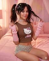 Ritratti di celebrità in estetica Y2K (Sadie Sink, Dua Lipa, Sydney Sweeney, Jenna Ortega)
