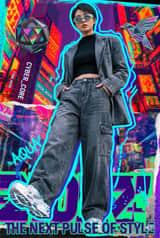 Pôster Y2K Cyberpunk Cyberpop