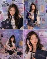 Fotos de graduación universitarias estilo Y2K K-Pop