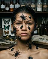 Retrato Surreal de Zendaya: Elegância Entomológica
