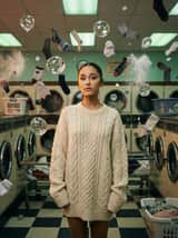 Zero-G Laundromat: Editorial de Moda Surreal
