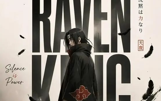 Create a premium cinematic anime editorial poster and device