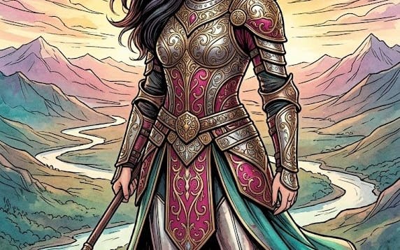 Pôster Artístico de Princesa Guerreira