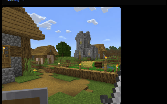 Gameplay di Minecraft nell'interfaccia di un generatore AI
