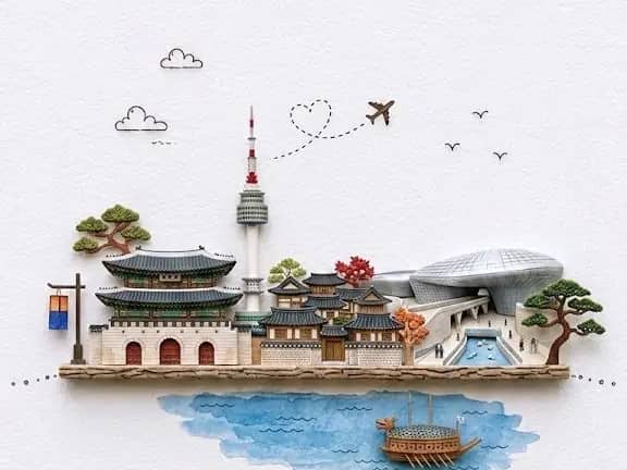 Create a charming 3D miniature paper-craft illustration