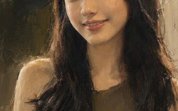 Retrato al óleo de moda moderna