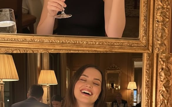 Ultra-Photorealistic Mirror Selfie POV in a Vintage Bistro