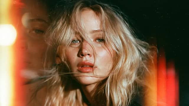Stereoscopic photo of Jennifer Lawrence